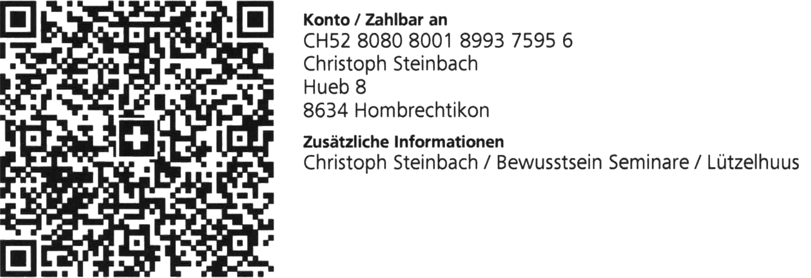 Spende Konto Christoph Steinbach