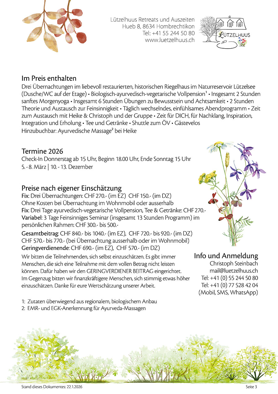 Retreat Feinsinnig Ayurveda HSP PDF